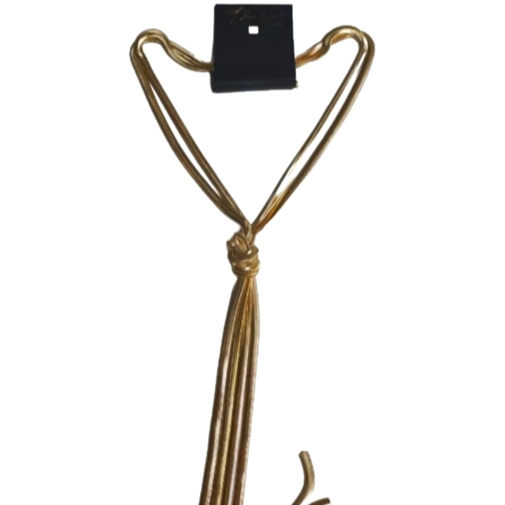 Thalia Sodi Goldtone Mixed Metal Knotted Herringbone Fringe Y Necklace 20"+3 $39